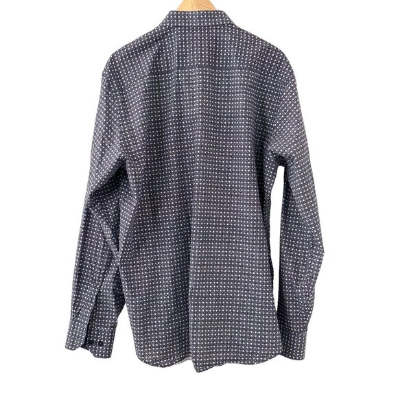 Bugatchi Geometric Long Sleeve Collared Shirt size Large - Picture 5 of 5